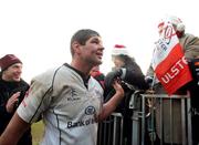 18 December 2010; Ulster Rugby captain Johann Muller celebrates victory after the match. Heineken Cup, Pool 4, Round 4, Bath Rugby v Ulster Rugby, Recreation Ground, Bath, England. Picture credit: Matthew Impey / SPORTSFILE