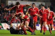 18 December 2010; Mick O'Driscoll, Munster, is tackled by Jerry Collins, Ospreys. Heineken Cup, Pool 3, Round 4, Ospreys v Munster, Liberty Stadium, Swansea, Wales. Picture credit: Stephen McCarthy / SPORTSFILE