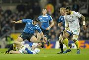 18 December 2010; Morgan Parra, ASM Clermont Auvergne, is tackled by Richardt Strauss, Leinster. Heineken Cup, Pool 2, Round 4, Leinster v ASM Clermont Auvergne, Aviva Stadium, Lansdowne Road, Dublin. Photo by Sportsfile