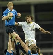 18 December 2010; Leo Cullen, Leinster, wins possession for his side in the lineout ahead of Julien Pierre, ASM Clermont Auvergne. Heineken Cup, Pool 2, Round 4, Leinster v ASM Clermont Auvergne, Aviva Stadium, Lansdowne Road, Dublin. Photo by Sportsfile