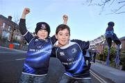 18 December 2010; Leinster supporters Shane Moore, left, age 5, with his brother Robert, age 10, from Blanchardstown, Co. Dublin, at the Leinster v ASM Clermont Auvergne, Heineken Cup Pool 2, Round 4, game. Aviva Stadium, Lansdowne Road, Dublin. Picture credit: David Maher / SPORTSFILE