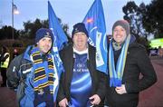 18 December 2010; Leinster supporters, from left, Wesley, Eddie and Edwyn Dawson, from Tullow, Co. Carlow, at the Leinster v ASM Clermont Auvergne, Heineken Cup Pool 2, Round 4, game. Aviva Stadium, Lansdowne Road, Dublin. Picture credit: Brendan Moran / SPORTSFILE
