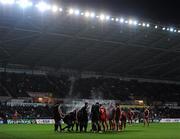 18 December 2010; A general view of players preparing for a scrum at the Liberity Stadium. Heineken Cup, Pool 3, Round 4, Ospreys v Munster, Liberty Stadium, Swansea, Wales. Picture credit: Stephen McCarthy / SPORTSFILE