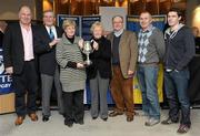 18 December 2010; Kevin Fitzpatrick, second from left, Leinster Branch President, and members of the Darcy family, from left, Matt, Mary, Margo, Michael, Tommy and Cathal Darcy, with the Tom Darcy Cup during the Newstalk Provincial Towns and Metropolitan Cup Draws. Heineken Cup Pool 2, Round 4, Leinster v ASM Clermont Auvergne, Aviva Stadium, Lansdowne Road, Dublin. Photo by Sportsfile