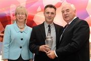15 December 2010; Billy Walsh, High Preformance Coach to the Irish Boxing Team, is awarded his June Philips Sports Manager of the Month award by Cel O'Reilly, Managing Director of Philips Ireland, and Mary Hanafin TD, Minister for Tourism, Culture and Sport. The Shelbourne Hotel Dublin, St Stephen's Green, Dublin. Picture credit: Stephen McCarthy / SPORTSFILE