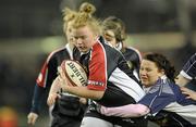 18 December 2010; Hayley Mulpeter, Kildare Under 15 Girls, in action against Anna O'Neill, Portlaoise RFC Under 15 Girls, during half-time in the game. Heineken Cup Pool 2, Round 4, Leinster v ASM Clermont Auvergne, Aviva Stadium, Lansdowne Road, Dublin. Photo by Sportsfile