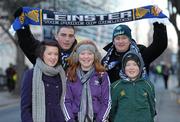 18 December 2010; Leinster supporters from left, Sarah Feeney, Ballon, Co. Carlow, Johnny Tobin, Tullow, Co. Carlow, Margie, Frank and Adam Feeney, Ballon, Co. Carlow, at the Leinster v ASM Clermont Auvergne, Heineken Cup Pool 2, Round 4, game. Aviva Stadium, Lansdowne Road, Dublin. Photo by Sportsfile