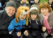 18 December 2010; Leinster supporters, from left, Patrick, Luke, Samuel and Fionnuala McSherry, from Dundalk, Co. Louth, at the Leinster v ASM Clermont Auvergne, Heineken Cup Pool 2, Round 4, game. Aviva Stadium, Lansdowne Road, Dublin. Photo by Sportsfile