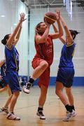 19 December 2010; Catriona Foley, DCU Mercy, in action against Miriam Liston, left, and Natalie Taylor, UL. IrishSport.tv Women’s SuperLeague, UL v DCU Mercy, University Arena, University of Limerick, Castletroy, Limerick. Picture credit: Diarmuid Greene / SPORTSFILE