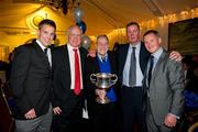 19 December 2010; In attendance at the All-Ireland U-21 medal presentation are former Dublin All-Ireland winning player Barney Rock, second from left, and John McCarthy, second from right, with Paddy Brien, Dublin U-21 captain Jonny Cooper, left, and manager Jim Gavin, right. The Officers Mess, Baldonnell, Dublin. Picture credit: Barry Cregg / SPORTSFILE
