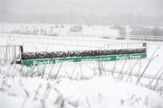 21 December 2010; A general view of the last fence at Leopardstown Racecourse, covered in a thick blanket of snow, ahead of the Christmas Racing Festival. Leopardstown Racecourse, Leopardstown, Dublin. Picture credit: Brian Lawless / SPORTSFILE