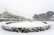 21 December 2010; A general view of the parade ring at Leopardstown Racecourse, covered in a thick blanket of snow, ahead of the Christmas Racing Festival. Leopardstown Racecourse, Leopardstown, Dublin. Picture credit: Brian Lawless / SPORTSFILE