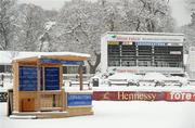 21 December 2010; A general view of Leopardstown Racecourse, covered in a thick blanket of snow, ahead of the Christmas Racing Festival. Leopardstown Racecourse, Leopardstown, Dublin. Picture credit: Brian Lawless / SPORTSFILE