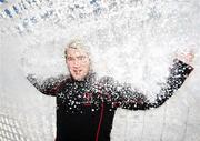 22 December 2010; Ulster Rugby player Paddy McAllister enjoying the snow and festive spirit during the media conference ahead of their Celtic League match against Leinster on Monday 27th December at Ravenhill. Ulster Rugby media conference, Newforge Country Club, Belfast. Picture credit: John Dickson / SPORTSFILE