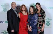 22 December 2010; Boxer Katie Taylor with her family, from left, father Pete, mother Bridget and sister Sarah on arrival at the RTÉ Sports Awards. RTÉ Sports Awards 2010, RTÉ Television Centre, Donnybrook, Dublin. Picture credit: Brendan Moran / SPORTSFILE