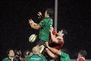 27 December 2010; Michael McCarthy, Connacht, is tackled by Ian Nagle, Munster. Celtic League, Connacht v Munster, Sportsground, Galway. Picture credit: Diarmuid Greene / SPORTSFILE