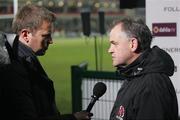 27 December 2010; Ulster coach Brian McLaughlin is interviewed by BBC TV after the Celtic League clash against Leinster. Celtic League, Ulster v Leinster, Ravenhill Park, Belfast. Picture credit: John Dickson / SPORTSFILE