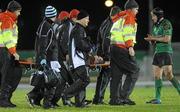 27 December 2010; Alan Quinlan, Munster, is stretchered off the pitch after picking up an injury. Celtic League, Connacht v Munster, Sportsground, Galway. Picture credit: Diarmuid Greene / SPORTSFILE