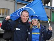 27 December 2010; Leinster fans Gerard Bromley and Allison Moore, from Stepaside, Dublin, at the Ulster v Leinster Celtic League match. Ravenhill Park, Belfast. Picture credit: Oliver McVeigh / SPORTSFILE