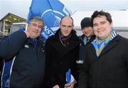 27 December 2010; Leinster fans, from left, Peter Kearns, from Swords, Dublin, David Freeney, from Clondalkin, Dublin, John Murphy, from Clondalkin, Dublin and Stephen McConkey, from Naas, Co. Kildare, at the Ulster v Leinster Celtic League match. Ravenhill Park, Belfast. Picture credit: Oliver McVeigh / SPORTSFILE