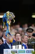 4 September 2016; Donagh Maher of Tipperary lifts the trophy following his team's victory in the GAA Hurling All-Ireland Senior Championship Final match between Kilkenny and Tipperary at Croke Park in Dublin. Photo by Seb Daly/Sportsfile
