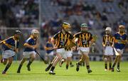 4 September 2016; Edward Greene Harney, Monamolin NS, Gorey, Wexford, representing Kilkenny, Mark Holohan, Scoil Naomh Feichin, Termonfechin, Louth, representing Kilkenny, in action against Eamon Cassidy, St Brigids, Maghera, Derry, representing Tipperary, and Shea McElroy, St Naile's PS, Corrameen Rd, Kinawley, Fermanagh, representing Tipperary, during the Go Games during the GAA Hurling All-Ireland Senior Championship Final match between Kilkenny and Tipperary at Croke Park in Dublin. Photo by Ray McManus/Sportsfile