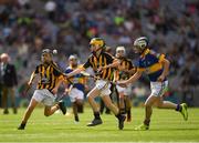 4 September 2016; Edward Greene Harney, Monamolin NS, Gorey, Wexford, representing Kilkenny,  and Pádraig Lennon, Scoil Chiaran Naofa, Stoneyford, Kilkenny, left, in action against Séamus Kennedy of Tipperary during the Go Games during the GAA Hurling All-Ireland Senior Championship Final match between Kilkenny and Tipperary at Croke Park in Dublin. Photo by Ray McManus/Sportsfile