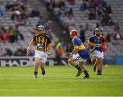 4 September 2016; Mark Holohan, Scoil Naomh Feichin, Termonfechin, Louth, representing Kilkenny, in action against Eamon Cassidy, St Brigids, Maghera, Derry, representing Tipperary, during the Go Games during the GAA Hurling All-Ireland Senior Championship Final match between Kilkenny and Tipperary at Croke Park in Dublin. Photo by Ray McManus/Sportsfile