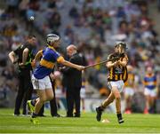 4 September 2016; Pádraig Lennon, Scoil Chiaran Naofa, Stoneyford, Kilkenny, in action Emmet McGirl, St Mary's NS, Aughnasheelin, Leitrim, representing Tipperary,  during the Go Games during the GAA Hurling All-Ireland Senior Championship Final match between Kilkenny and Tipperary at Croke Park in Dublin. Photo by Ray McManus/Sportsfile