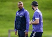 5 September 2016; Simon Zebo of Munster in conversation with head of fitness Aled Walters during a training session at the University of Limerick in Limerick. Photo by Sam Barnes/Sportsfile