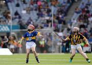 4 September 2016; Lauren Healy, left, Ballinakill NS, Ballinakill, Laois, representing Tipperary, in action against Róisín Maguire, right, Scoil N CaoimhÌn Naofa, Philipstown, Dunleer, Louth, representing Kilkenny, during the INTO Cumann na mBunscol GAA Respect Exhibition Go Games at the GAA Hurling All-Ireland Senior Championship Final match between Kilkenny and Tipperary at Croke Park in Dublin. Photo by Seb Daly/Sportsfile