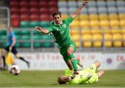 6 September 2016; Zach Elbouzedi of Republic of Ireland in action against Emmanuel Ponholzer of Austria during the U19 International Friendly match between Republic of Ireland and Austria at Tallaght Stadium in Tallaght, Dublin. Photo by Seb Daly/Sportsfile