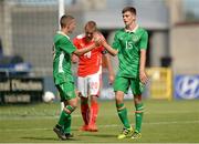 6 September 2016; Jayson Molumby, right, of Republic of Ireland is congratulated by team-mate Tyreke Wilson after scoring his side's third goal during the U19 International Friendly match between Republic of Ireland and Austria at Tallaght Stadium in Tallaght, Dublin. Photo by Seb Daly/Sportsfile