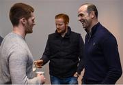 3 November 2017; GPA CEO Dermot Earley in conversation with Galway hurler John Hanbury during the GPA AGM 2017 at Spencer Hotel in Dublin. Photo by Cody Glenn/Sportsfile