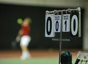 29 December 2010; A general view of the scoreboard during a Quarter Final match. Babolat National Indoor Tennis Championships, Quarter Final, JohnMorrissey.v.DavidO'Hare. David Lloyd Riverview, Clonskeagh, Dublin. Picture credit; Brian Lawless / SPORTSFILE