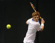 29 December 2010; David O'Hare, Donnybrook Tennis Club, in action during his Quarter Final match. Babolat National Indoor Tennis Championships, Quarter Final, JohnMorrissey.v.DavidO'Hare. David Lloyd Riverview, Clonskeagh, Dublin. Picture credit; Brian Lawless / SPORTSFILE