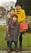 30 December 2010; Finn Curran, age 5, Moya Rae Treacy, age 6, and Aoife Lawlor, age 10, from Stephen's Green, Dublin, ahead of the day's racing. Leopardstown Christmas Racing Festival 2010, Leopardstown Racecourse, Leopardstown, Dublin. Picture credit: Stephen McCarthy / SPORTSFILE