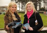 30 December 2010; Enjoying a day at the races are Joanna and Jillian Fitzpatrick, from Fr. Griffin Road, Galway. Leopardstown Christmas Racing Festival 2010, Leopardstown Racecourse, Leopardstown, Dublin. Picture credit: Barry Cregg / SPORTSFILE