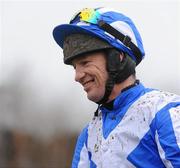 30 December 2010; Jockey Paul Carberry after winning The Bord na Mona With Nature Novice Steeplechase, onboard Realt Dubh. Leopardstown Christmas Racing Festival 2010, Leopardstown Racecourse, Leopardstown, Dublin. Picture credit: Stephen McCarthy / SPORTSFILE