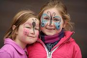 31 December 2010; Anna Brophy, left, and Sophie Carroll, both aged 8, from Two Mile House, Co. Kildare, enjoying the day's racing. Punchestown Racecourse, Punchestown, Co. Kildare. Photo by Sportsfile