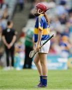 4 September 2016; Ava Maloney, Shinrone NS, Shinrone, Birr, Offaly, representing Tipperary, during the INTO Cumann na mBunscol GAA Respect Exhibition Go Games at the GAA Hurling All-Ireland Senior Championship Final match between Kilkenny and Tipperary at Croke Park in Dublin. Photo by Piaras Ó Mídheach/Sportsfile