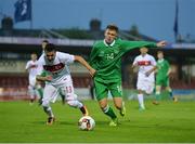 6 September 2016; Rowan Roache of Republic of Ireland in action against Atalay Babacan of Turkey during the U17 International Friendly match between Republic of Ireland and Turkey at Turners Cross in Cork. Photo by Eóin Noonan/Sportsfile