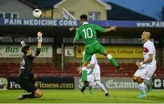 6 September 2016; Adam Idah of Republic of Ireland scores his side's first goal during the U17 International Friendly match between Republic of Ireland and Turkey at Turners Cross in Cork. Photo by Eóin Noonan/Sportsfile