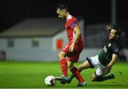 6 August 2016; Christy Fagan of St Patricks Athletic in action against Robbie Creevy of Bray Wanderers during the SSE Airtricity League Premier Division match between St Patrick's Athletic and Bray Wanderers at Richmond Park in Dublin. Photo by David Fitzgerald/Sportsfile