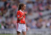 4 September 2016; Referee Aoife Cambell, St Pius X Girls' NS Fortfield Park, Dublin, during the INTO Cumann na mBunscol GAA Respect Exhibition Go Games at the GAA Hurling All-Ireland Senior Championship Final match between Kilkenny and Tipperary at Croke Park in Dublin. Photo by Piaras Ó Mídheach/Sportsfile