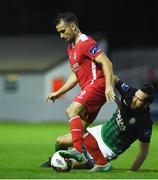 6 August 2016; Christy Fagan of St Patricks Athletic in action against Robbie Creevy of Bray Wanderers during the SSE Airtricity League Premier Division match between St Patrick's Athletic and Bray Wanderers at Richmond Park in Dublin Photo by David Fitzgerald/Sportsfile