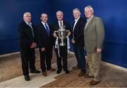 7 September 2016; After an exciting 2016 Bord Gáis Energy GAA Hurling U-21 All-Ireland Championship, it has all come down to Galway and Waterford, who will battle it out for the newly unveiled James Nowlan Cup.  The pair will go head to head in Semple Stadium, Thurles this Saturday 10th September at 5pm. The game will be preceded by the clash of Meath and Mayo in the ‘B’ championship decider at 3pm, with both games to be broadcast live on TG4. Pictured in the Billiards Room in Hayes Hotel, where the GAA was founded, are from left, John Costigan, Joe Bracken, Uachtarán Chumann Lúthchleas Gael Aogán Ó Fearghail, Tim Floyd and Con Hogan. Photo by Ramsey Cardy/Sportsfile