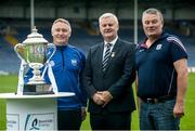 7 September 2016; After an exciting 2016 Bord Gáis Energy GAA Hurling U-21 All-Ireland Championship, it has all come down to Galway and Waterford, who will battle it out for the newly unveiled James Nowlan Cup. The pair will go head to head in Semple Stadium, Thurles this Saturday 10th September at 5pm. The game will be preceded by the clash of Meath and Mayo in the ‘B’ championship decider at 3pm, with both games to be broadcast live on TG4. Pictured in Semple Stadium are Uachtarán Chumann Lúthchleas Gael Aogán Ó Fearghail with Waterford manager Sean Power, left, and Galway manager Tony Ward. Photo by Sam Barnes/Sportsfile