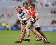 1 August 2010; Diarmuid Lester, Cork, in action against Barry Seeley, Armagh. ESB GAA Football All-Ireland Minor Championship Quarter-Final, Cork v Armagh, Croke Park, Dublin. Picture credit: Barry Cregg / SPORTSFILE