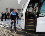 9 January 2011; Dublin manager Pat Gilory boards the team bus following referee Fergal Kelly's decision not to play the game due to the overnight frost. O'Byrne Cup, Westmeath v Dublin, St. Loman's GAA Club, Lakepoint Park, Mullingar, Co. Westmeath. Picture credit: Stephen McCarthy / SPORTSFILE